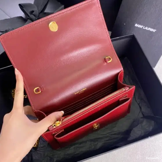LEATHER IN YSL SUNSET SHINY CROCODILE-EMBOSSED 0523